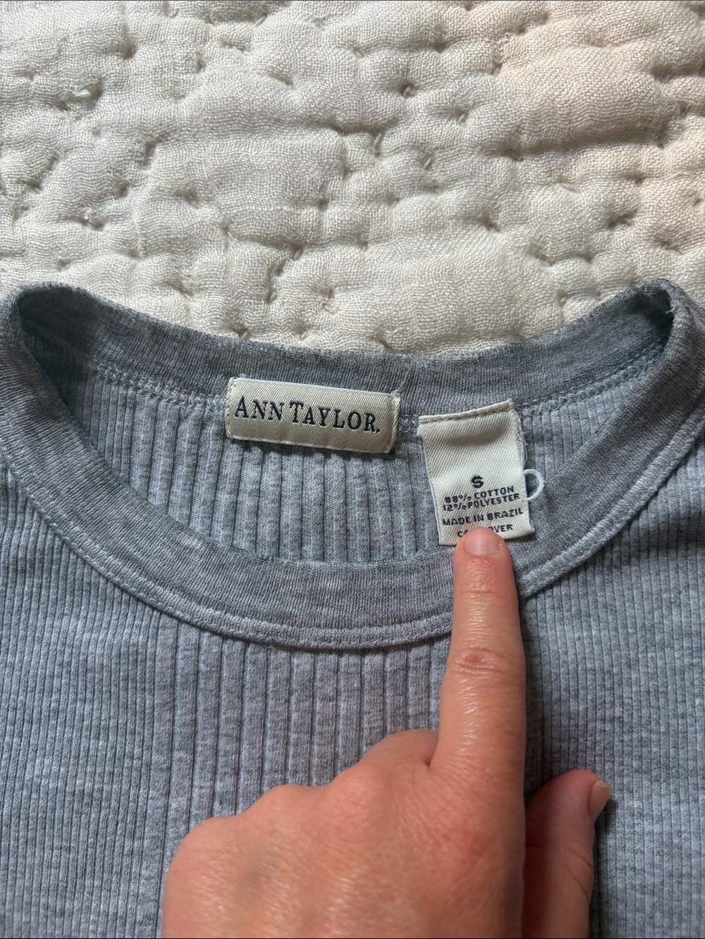 Vintage Ann Taylor Ribbed cotton basic Tee- Small - Picture 3 of 4